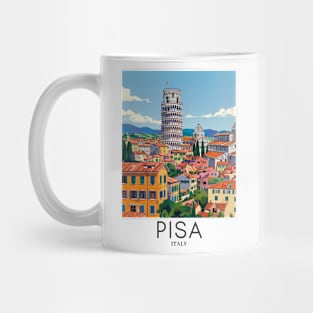 A Pop Art Travel Print of Pisa - Italy Mug